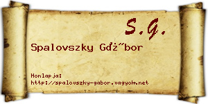 Spalovszky Gábor névjegykártya